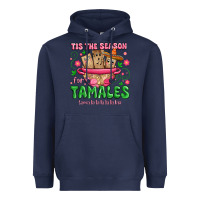 Navy tis the season for tamales tama la la la Heavyweight Hoodie - MaliasSmallBusiness