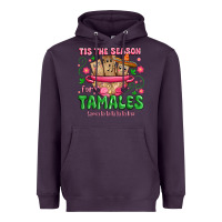 Plum tis the season for tamales tama la la la Heavyweight Hoodie - MaliasSmallBusiness