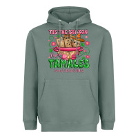 Sage tis the season for tamales tama la la la Heavyweight Hoodie - MaliasSmallBusiness