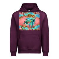 Mauve Wine floral turtle Urban Hoodie - Jasminsmagicworld
