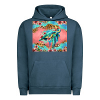 Pigment Midnight Navy floral turtle Urban Hoodie - Jasminsmagicworld