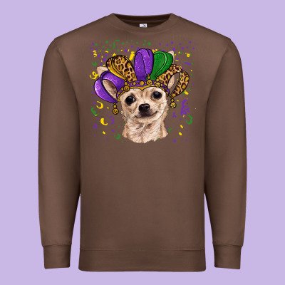 Premium Sweatshirt mardi gras hat chihuahua