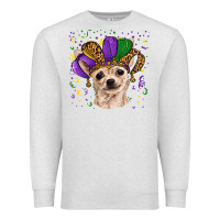 Oatmeal Heather mardi gras hat chihuahua Premium Sweatshirt - RanaPortraitStore