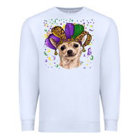 White mardi gras hat chihuahua Premium Sweatshirt - RanaPortraitStore
