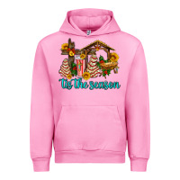 Fuchsia Pink tis the seasin with christmas cake abd jesus Urban Hoodie - AdoDesignShop