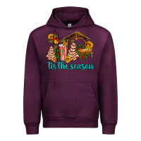 Mauve Wine tis the seasin with christmas cake abd jesus Urban Hoodie - AdoDesignShop
