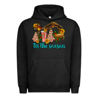 Pigment Black tis the seasin with christmas cake abd jesus Urban Hoodie - AdoDesignShop