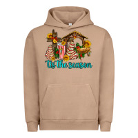 Pigment Burro tis the seasin with christmas cake abd jesus Urban Hoodie - AdoDesignShop
