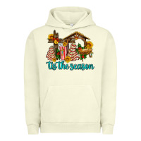 Pigment Pistachio tis the seasin with christmas cake abd jesus Urban Hoodie - AdoDesignShop