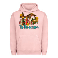 Pigment Salmon tis the seasin with christmas cake abd jesus Urban Hoodie - AdoDesignShop