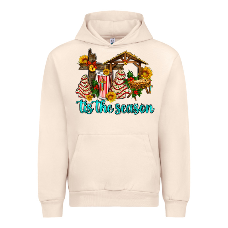 Tis The Seasin With Christmas Cake Abd Jesus Urban Hoodie by AdoDesignShop | Teevron