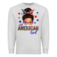 Dove Grey all american girl messy bun Premium Sweatshirt - texasbilliewilder