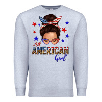 Heather Grey all american girl messy bun Premium Sweatshirt - texasbilliewilder