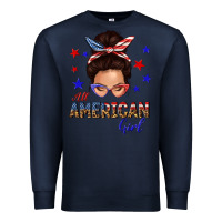 Navy all american girl messy bun Premium Sweatshirt - texasbilliewilder