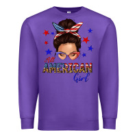 Purple all american girl messy bun Premium Sweatshirt - texasbilliewilder