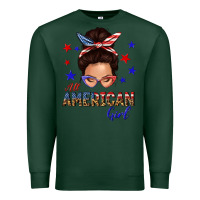 Sports Green all american girl messy bun Premium Sweatshirt - texasbilliewilder