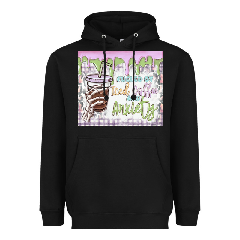 Fueled By Iced Coffee And Anxiety Heavyweight Hoodie by MaliasSmallBusiness | Teevron