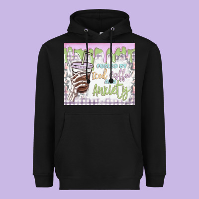 Heavyweight Hoodie fueled by iced coffee and anxiety