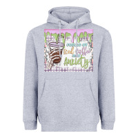 Heather Grey fueled by iced coffee and anxiety Heavyweight Hoodie - MaliasSmallBusiness