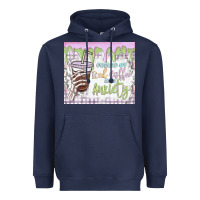 Navy fueled by iced coffee and anxiety Heavyweight Hoodie - MaliasSmallBusiness
