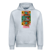 Heather Grey raised 90's country guitar cactus sunflower's 12 oz can cooler  (slim) Urban Hoodie - Artiststas