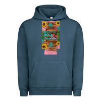 Pigment Midnight Navy raised 90's country guitar cactus sunflower's 12 oz can cooler  (slim) Urban Hoodie - Artiststas