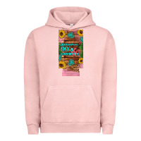 Pigment Salmon raised 90's country guitar cactus sunflower's 12 oz can cooler  (slim) Urban Hoodie - Artiststas