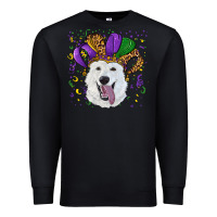 Black mardi gras hat  white shepherd Premium Sweatshirt - RanaPortraitStore
