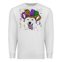 Oatmeal Heather mardi gras hat  white shepherd Premium Sweatshirt - RanaPortraitStore