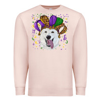 Pale Pink mardi gras hat  white shepherd Premium Sweatshirt - RanaPortraitStore