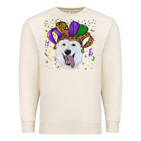 Sandshell mardi gras hat  white shepherd Premium Sweatshirt - RanaPortraitStore