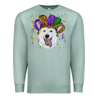 Seafoam mardi gras hat  white shepherd Premium Sweatshirt - RanaPortraitStore
