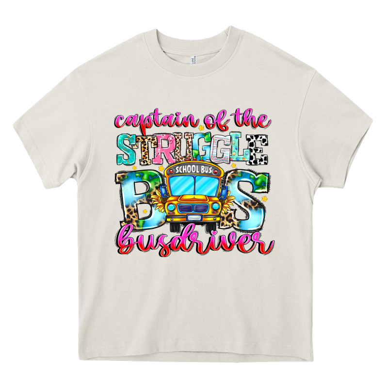 Captain Of The Struggle Bus Bus Heavy Core Tee by CowhideDigitalArt | Teevron