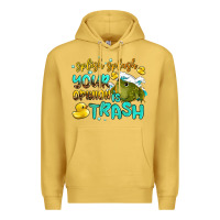 Antique Gold splish splash your opinion is trash Premium Hoodie - AdoDesignShop