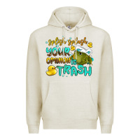 Oatmeal Heather splish splash your opinion is trash Premium Hoodie - AdoDesignShop