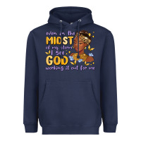 Navy even in the midst of my storm i see god working it Heavyweight Hoodie - MaliasSmallBusiness