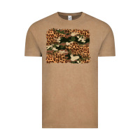 Vintage Coffee camouflage and leopard background Vintage Tee - Artiststas