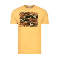 Vintage Mustard camouflage and leopard background Vintage Tee - Artiststas