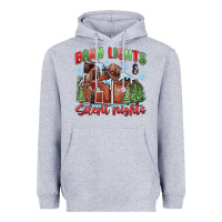 Heather Grey barn lights and silent nights Heavyweight Hoodie - MaliasSmallBusiness