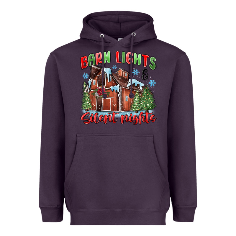Barn Lights And Silent Nights Heavyweight Hoodie by MaliasSmallBusiness | Teevron