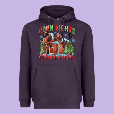 Heavyweight Hoodie barn lights and silent nights
