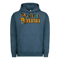 Pigment Midnight Navy blessed mama Urban Hoodie - AdoDesignShop