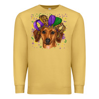 Antique Gold mardi gras hat dachshund Premium Sweatshirt - RanaPortraitStore