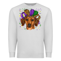 Dove Grey mardi gras hat dachshund Premium Sweatshirt - RanaPortraitStore