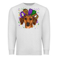 Oatmeal Heather mardi gras hat dachshund Premium Sweatshirt - RanaPortraitStore