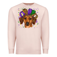 Pale Pink mardi gras hat dachshund Premium Sweatshirt - RanaPortraitStore