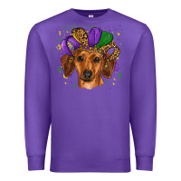 Purple mardi gras hat dachshund Premium Sweatshirt - RanaPortraitStore