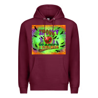 Burgundy spooky teacher Premium Hoodie - BundleAndBundleShop