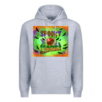 Heather Grey spooky teacher Premium Hoodie - BundleAndBundleShop
