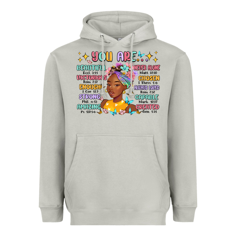 You Are Beautiful Victorious Enough Strong Heavyweight Hoodie by MaliasSmallBusiness | Teevron